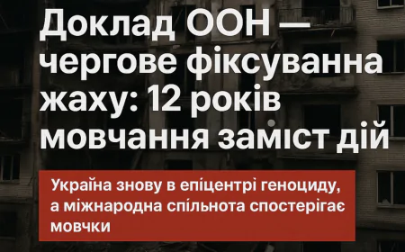 Доклад ООН — чергове фіксування жаху: 12 років мовчання замість дій. Україна знову в епіцентрі геноциду, а міжнародна спільнота спостерігає мовчки