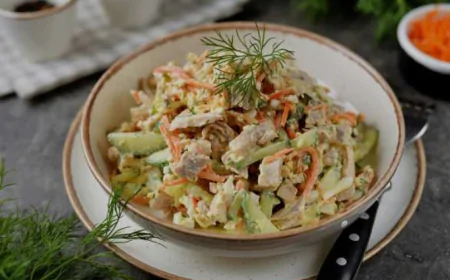 Салат з куркою і корейською морквою.