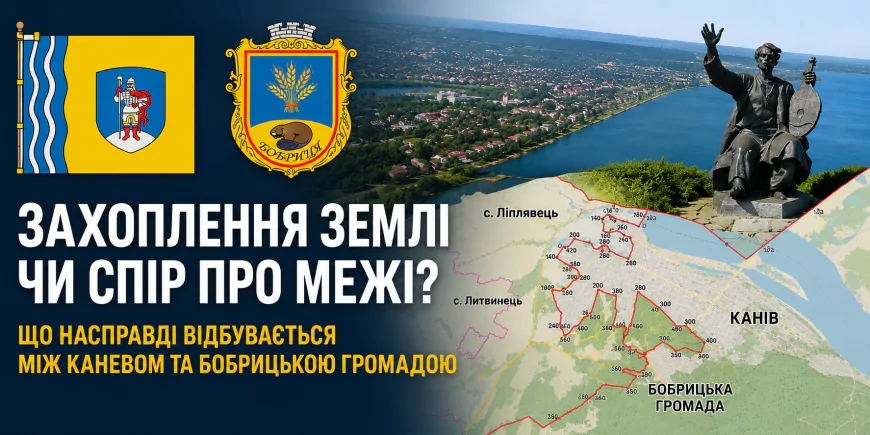 Межі, Генплан і 2800 гектарів: що стоїть за конфліктом між Канівською та Бобрицькою громадами