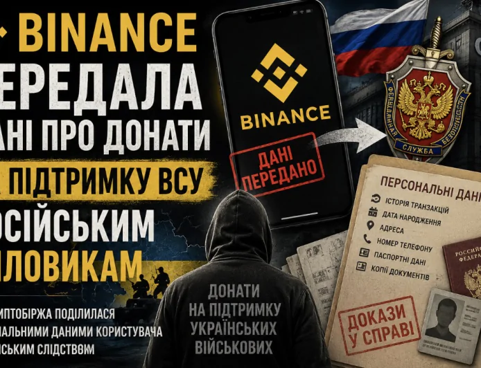 BINANCE ПЕРЕДАЛА РОСІЇ ДАНІ ПРО ДОНАТИ НА УКРАЇНСЬКУ АРМІЮ. ЩО ВІДОМО ПРО СПІВПРАЦЮ КРИПТОГІГАНТА З РОСІЙСЬКИМИ СИЛОВИКАМИ