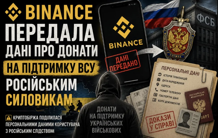 BINANCE ПЕРЕДАЛА РОСІЇ ДАНІ ПРО ДОНАТИ НА УКРАЇНСЬКУ АРМІЮ. ЩО ВІДОМО ПРО СПІВПРАЦЮ КРИПТОГІГАНТА З РОСІЙСЬКИМИ СИЛОВИКАМИ