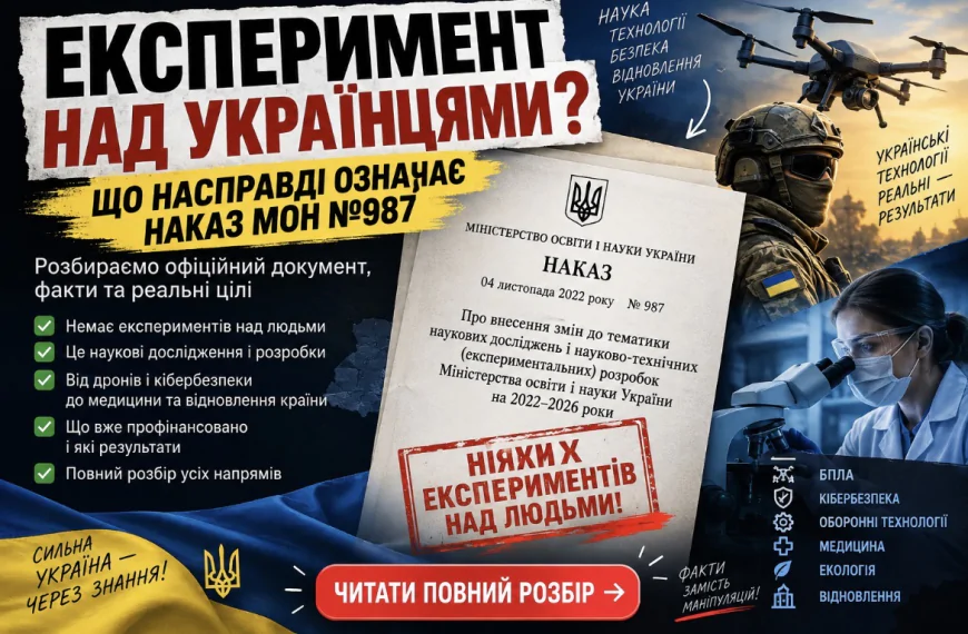 «ЕКСПЕРИМЕНТ НАД УКРАЇНЦЯМИ» ДО 2026 РОКУ? ЩО НАСПРАВДІ ПРИХОВУЄ ГУЧНИЙ ФЕЙК ПРО НАКАЗ МОН №987
