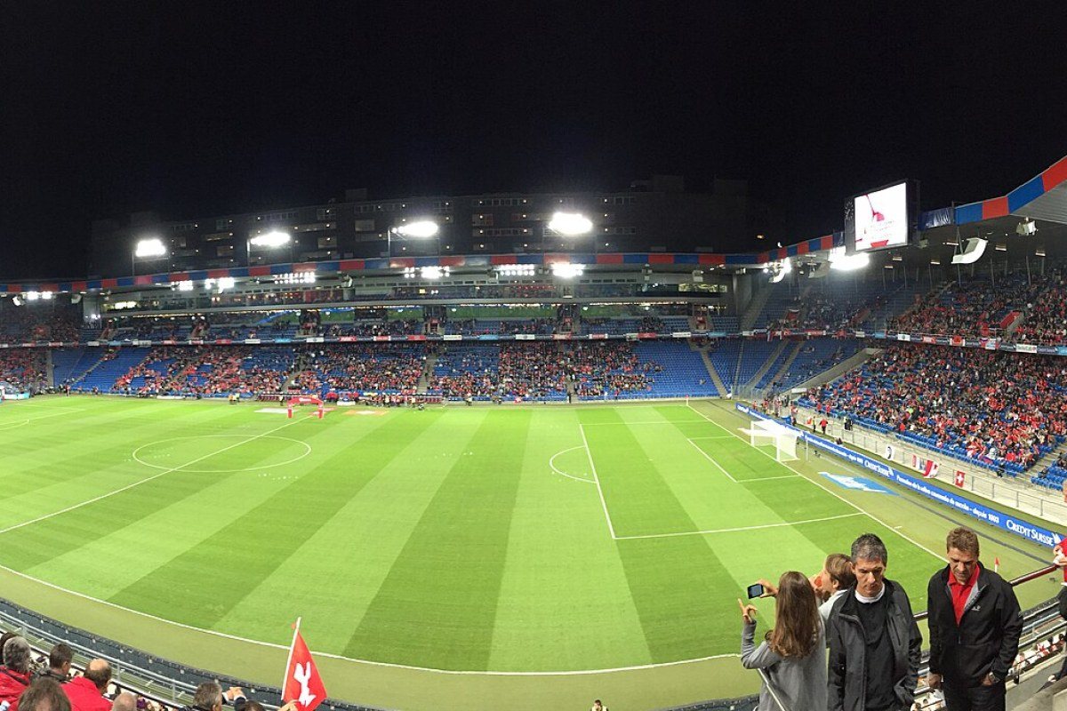 The St. Jakob stadium site in Basel, the city where Dynamo Kyiv won the 1975 final.