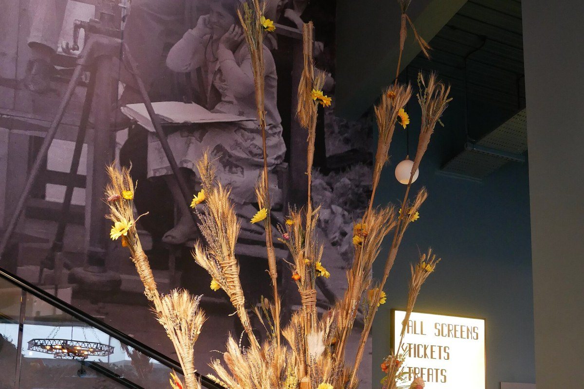 A traditional Ukrainian didukh, a decorated sheaf of wheat used at Christmas.