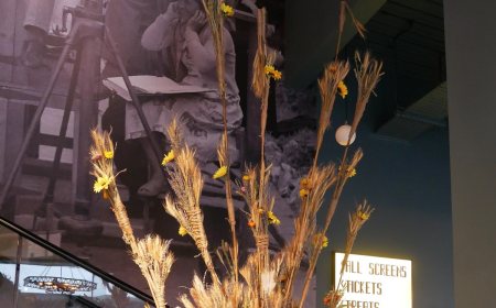 A traditional Ukrainian didukh, a decorated sheaf of wheat used at Christmas.