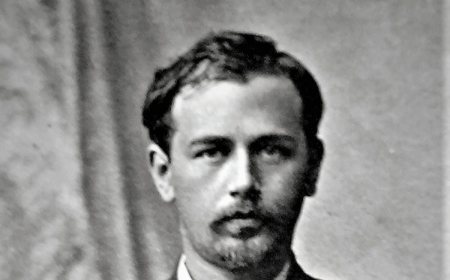A portrait or memorial of Ukrainian composer Mykola Leontovych.